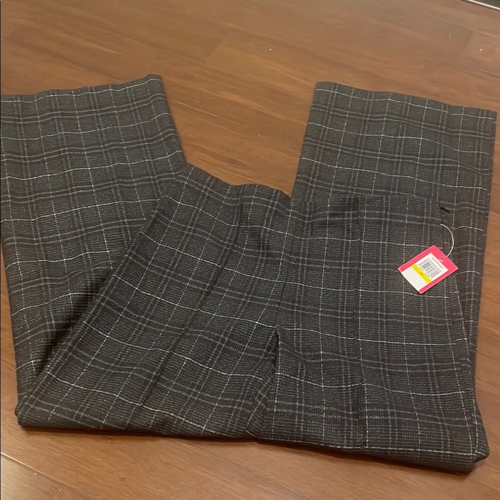 Vince Camuto Charcoal and White Checkered Pants